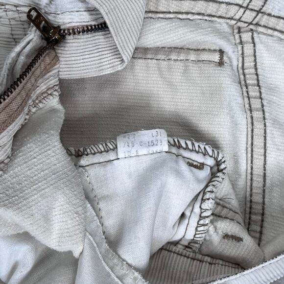True Vintage 70s Levis Corduroy Pants 26x26 Bootcut Flared Fit Cream White - Picture 4 of 4